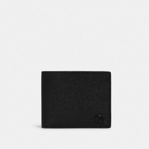 Black Men COACH® 3 In 1 With Signature Canvas Interior Wallet | NZ GSJ241