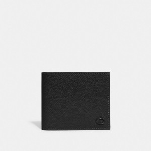 Black Men COACH® Double Billfold Wallet | NZ SGZ244