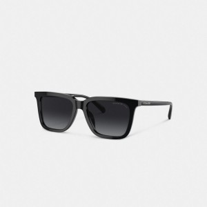 Black Men COACH® Retro Square Sunglasses | NZ VRM278