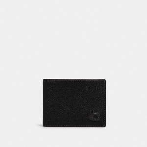 Black Men COACH® Slim Billfold Wallet | NZ PJC246