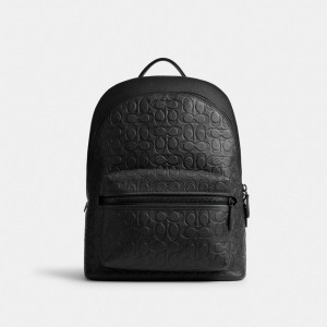 Black Women COACH® Charter In Signature Leather Backpack | NZ GSM709