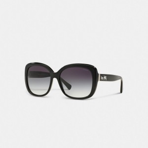 Black Women COACH® Horse And Carriage Square Sunglasses | NZ KOY689