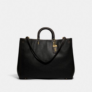 Black Women COACH® Rogue 39 In Regenerative Leather Handbag | NZ HAN843