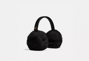 Black Women COACH® Shearling Earmuffs Hat | NZ XYA640