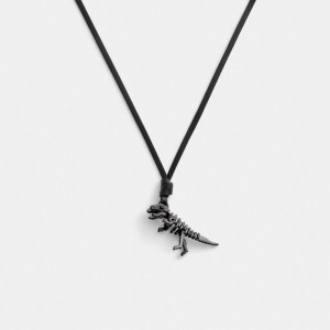 Black Women COACH® Skeletal Rexy Leather Necklace | NZ NWZ595