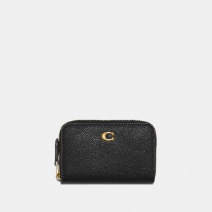 Black Women COACH® Small Zip Around Card Case | NZ VRH753