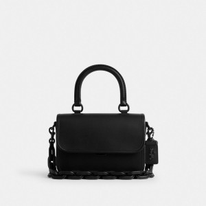 Black / Black Women COACH® Rogue Top Handle Handbag | NZ XYE848