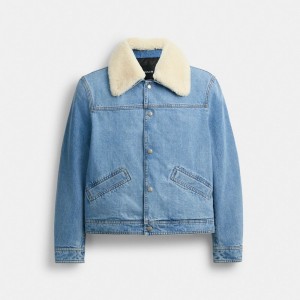 Blue Men COACH® Denim With Shearling Jacket | NZ WNP153