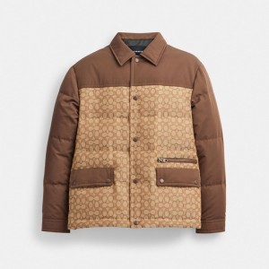 Brown Men COACH® Quilted Coaches Jacket | NZ YXF157