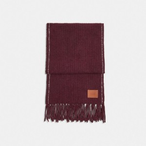 Burgundy Women COACH® Chunky Oversized Muffler Scarf | NZ FDW658