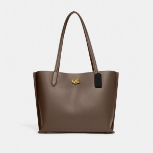 Dark Grey Women COACH® Willow Tote Bag | NZ HAX947