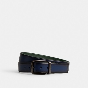 Deep Blue / Green Men COACH® Harness Buckle Cut To Size Reversible, 38 Mm Belt | NZ RVI259