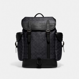 Grey Men COACH® Hitch In Signature Canvas Backpack | NZ FDZ190