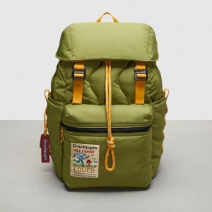 Olive / Green Women COACH® Coachtopia Loop Backpack | NZ FDM710