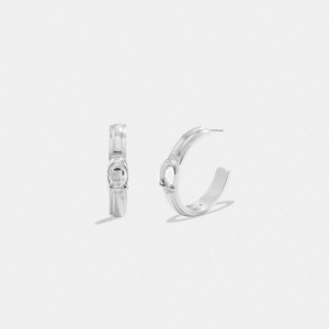 Silver Women COACH® Tabby Hoop Earrings | NZ WNK566