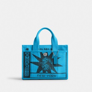 Silver / Blue Women COACH® The Lil Nas X Drop Cargo 26 Tote Bag | NZ SGJ943