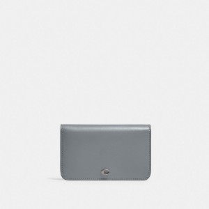 Silver / Grey / Blue Women COACH® Slim Card Case | NZ BEG752