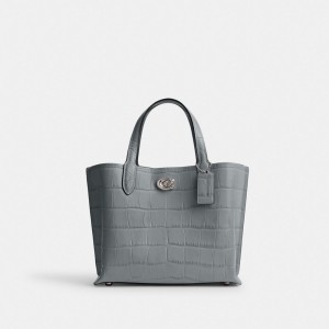 Silver / Grey / Blue / Multicolor Women COACH® Willow 24 Tote Bag | NZ KOV949