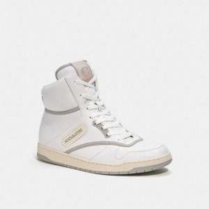 White Men COACH® C202 High Top Sneakers | NZ VRD129