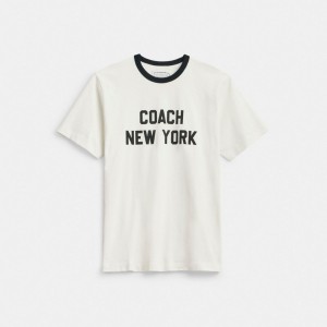 White Women COACH® New York T Shirts | NZ DFO503