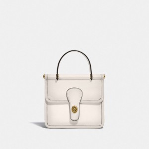 White Women COACH® Willis Top Handle 18 Handbag | NZ MQO854