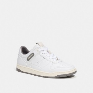 White / Grey Women COACH® C201 Low Top Sneakers | NZ UZU366