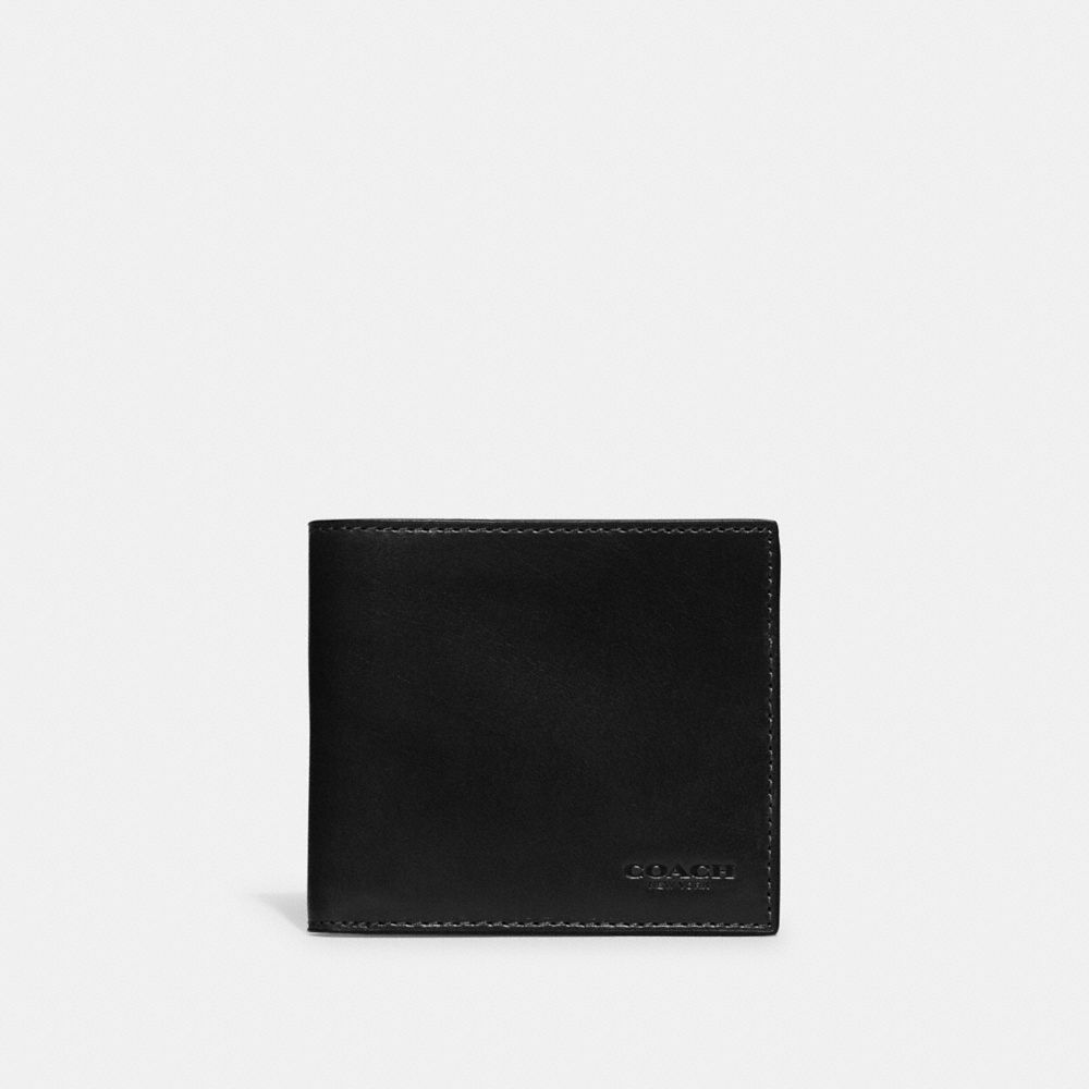 Black Men COACH® Boxed Double Billfold Wallet | NZ FDK242