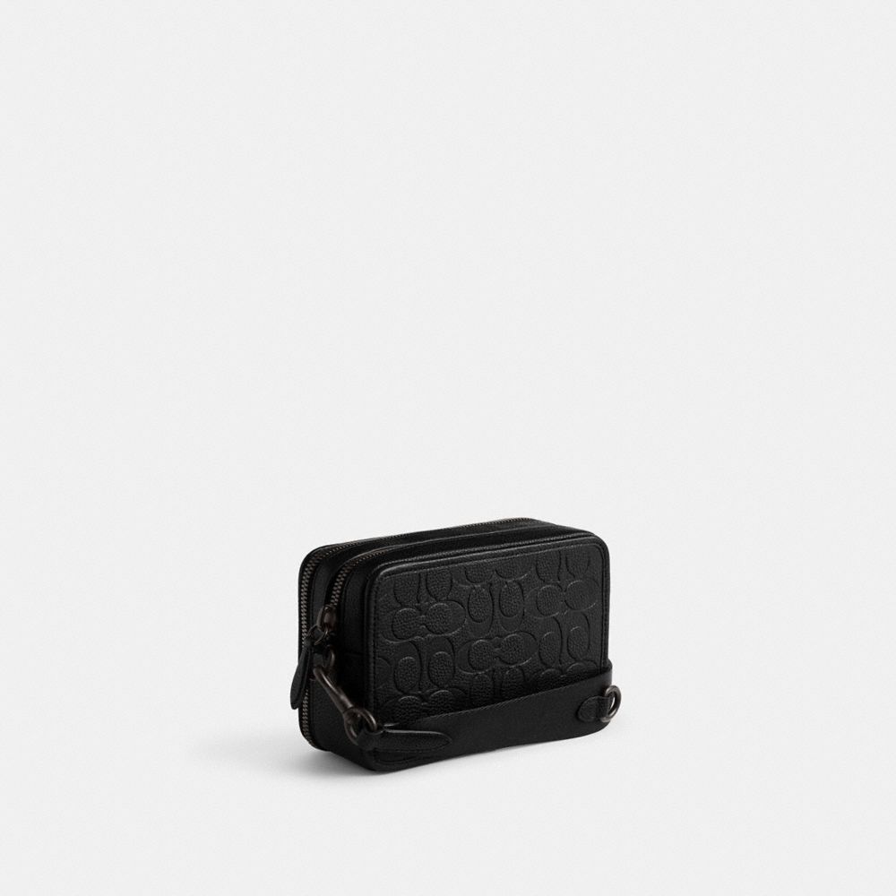 Black Men COACH® Charter With Hybrid Pouch In Signature Leather Crossbody Bag | NZ FDZ217