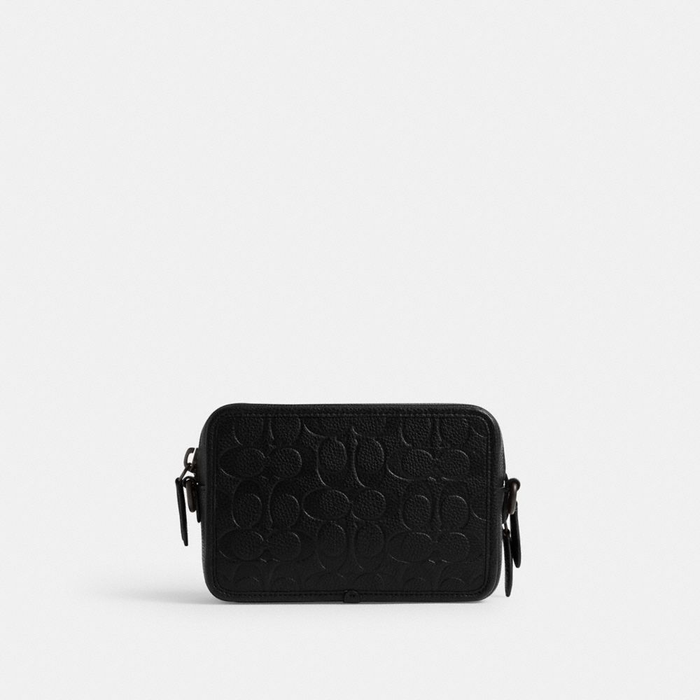 Black Men COACH® Charter With Hybrid Pouch In Signature Leather Crossbody Bag | NZ FDZ217