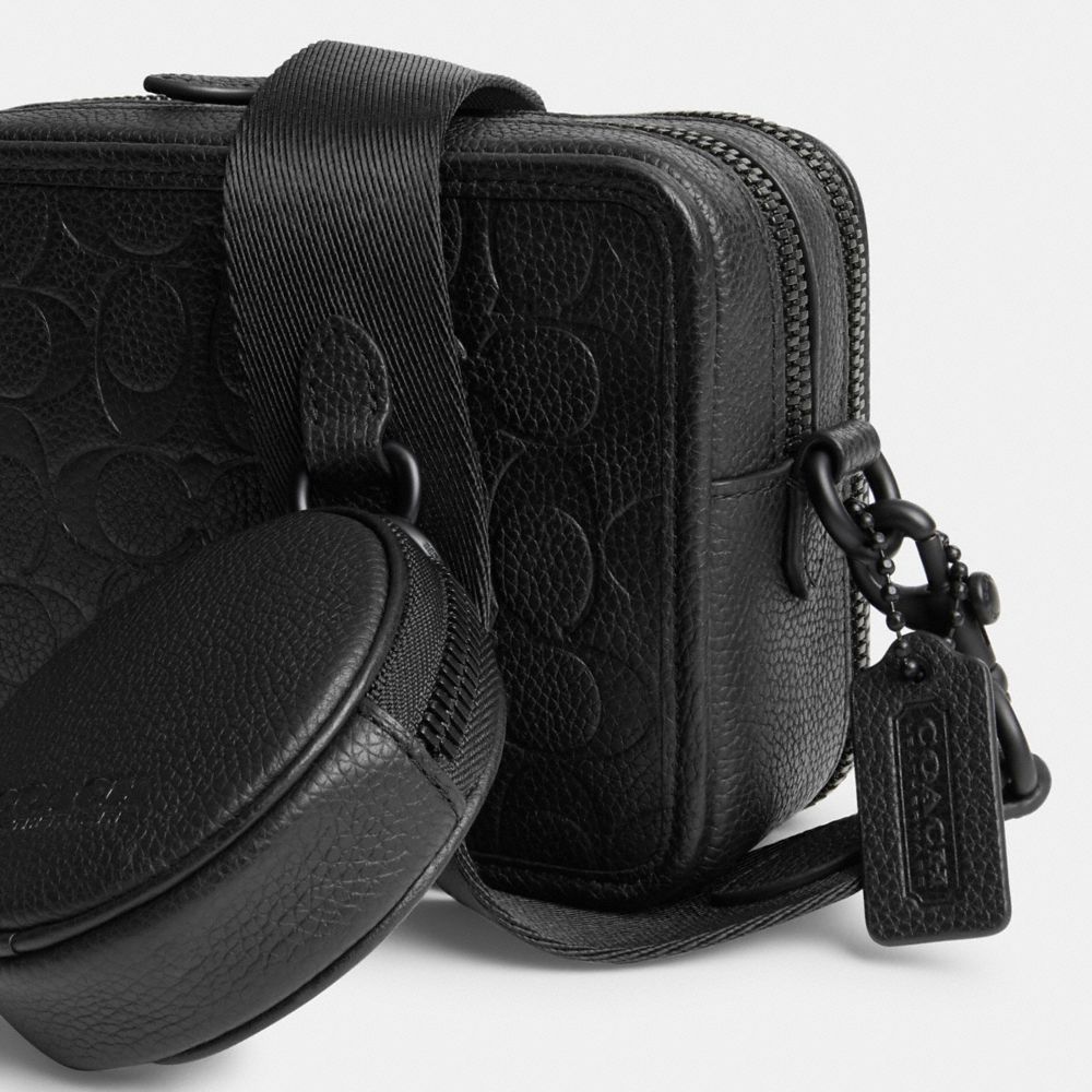 Black Men COACH® Charter With Hybrid Pouch In Signature Leather Crossbody Bag | NZ FDZ217