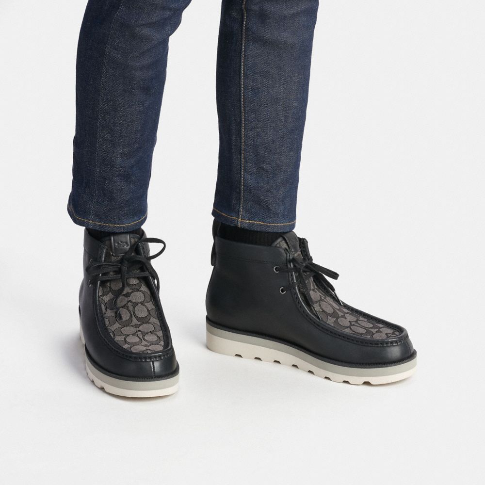 Black Men COACH® Chukka In Signature Jacquard Boots | NZ TCG104