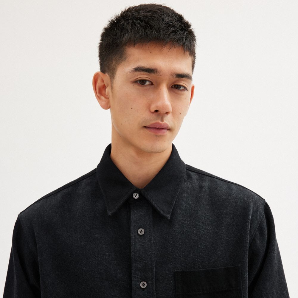 Black Men COACH® Denim Shirt | NZ ZUQ171