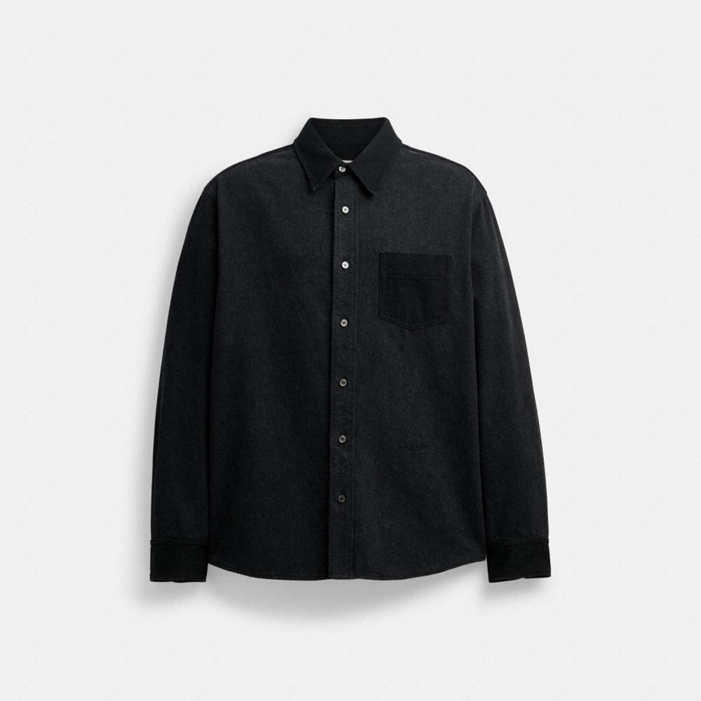 Black Men COACH® Denim Shirt | NZ ZUQ171