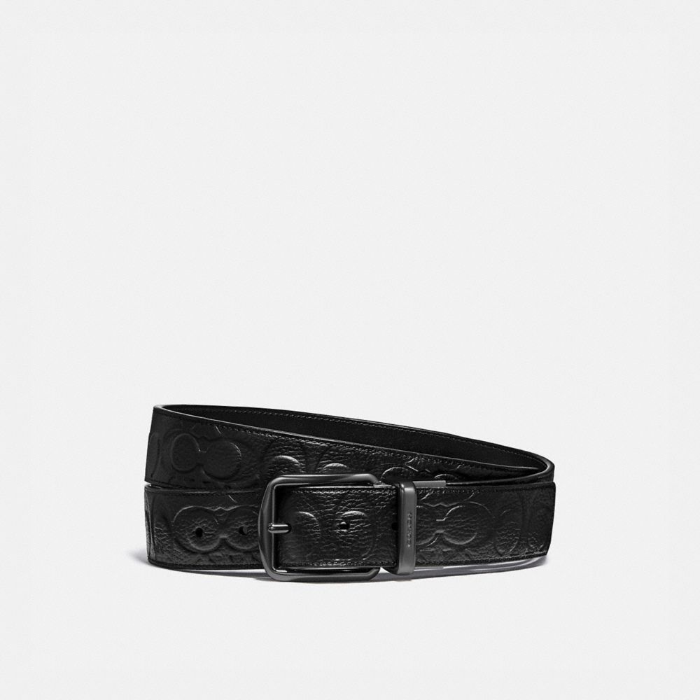 Black Men COACH® Harness Buckle Cut To Size Reversible, 38 Mm Belt | NZ QMT256