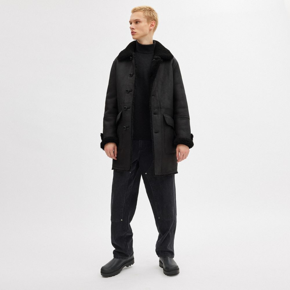 Black Men COACH® Reversible Shearling Coat | NZ YXE146