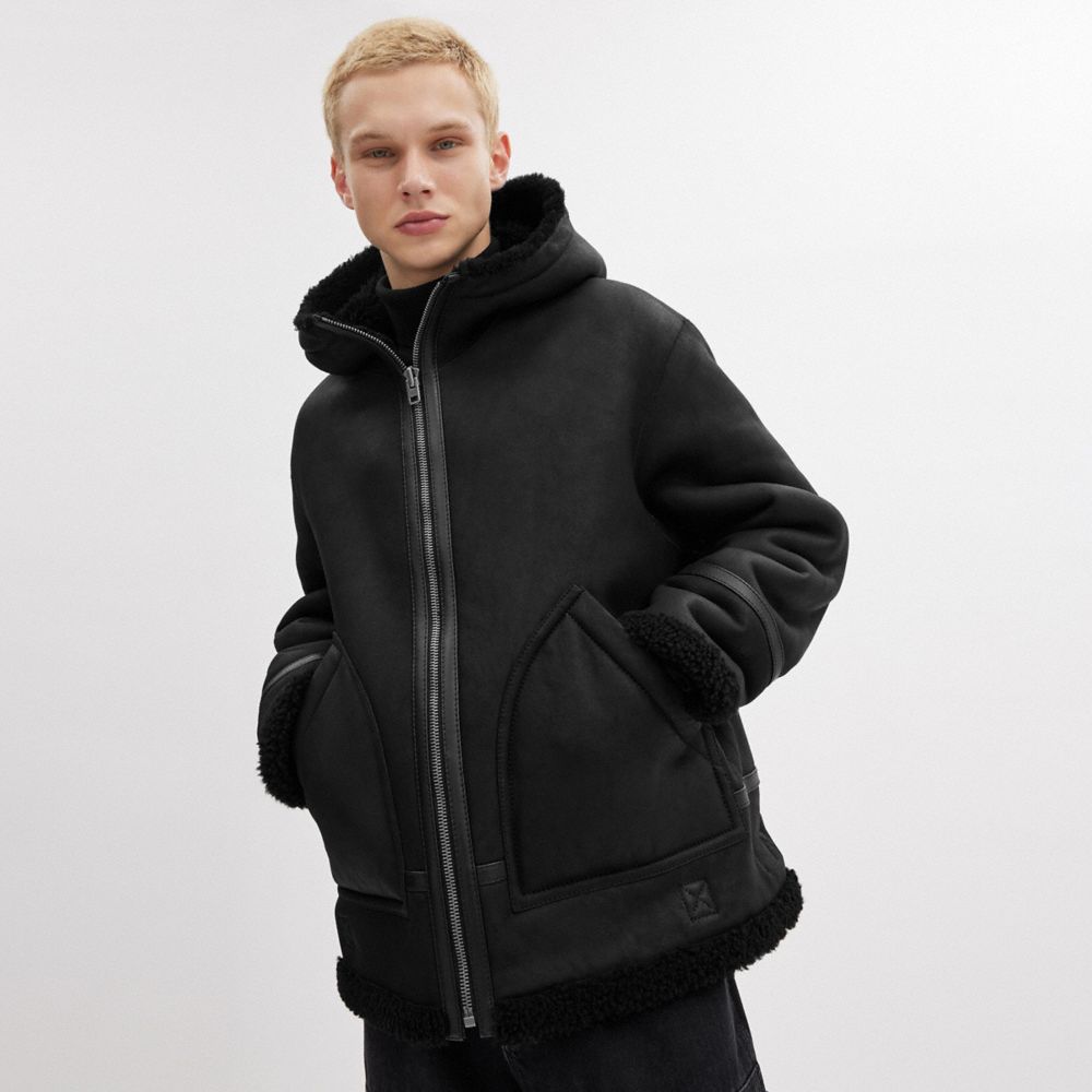 Black Men COACH® Reversible Shearling Jacket | NZ ILH159