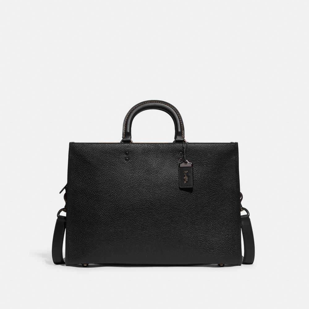 Black Men COACH® Rogue In Regenerative Leather Briefcase | NZ YXQ198