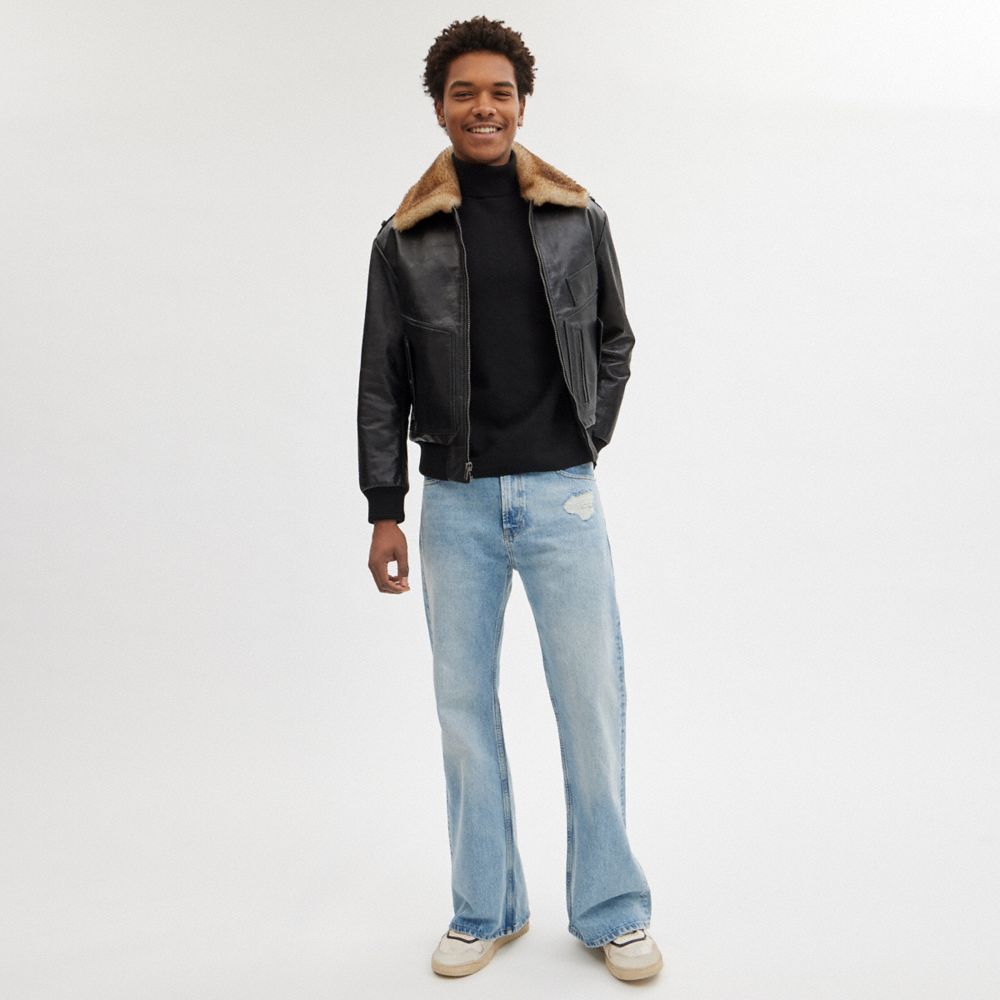 Black Men COACH® Shearling Utility Jacket | NZ OKJ160