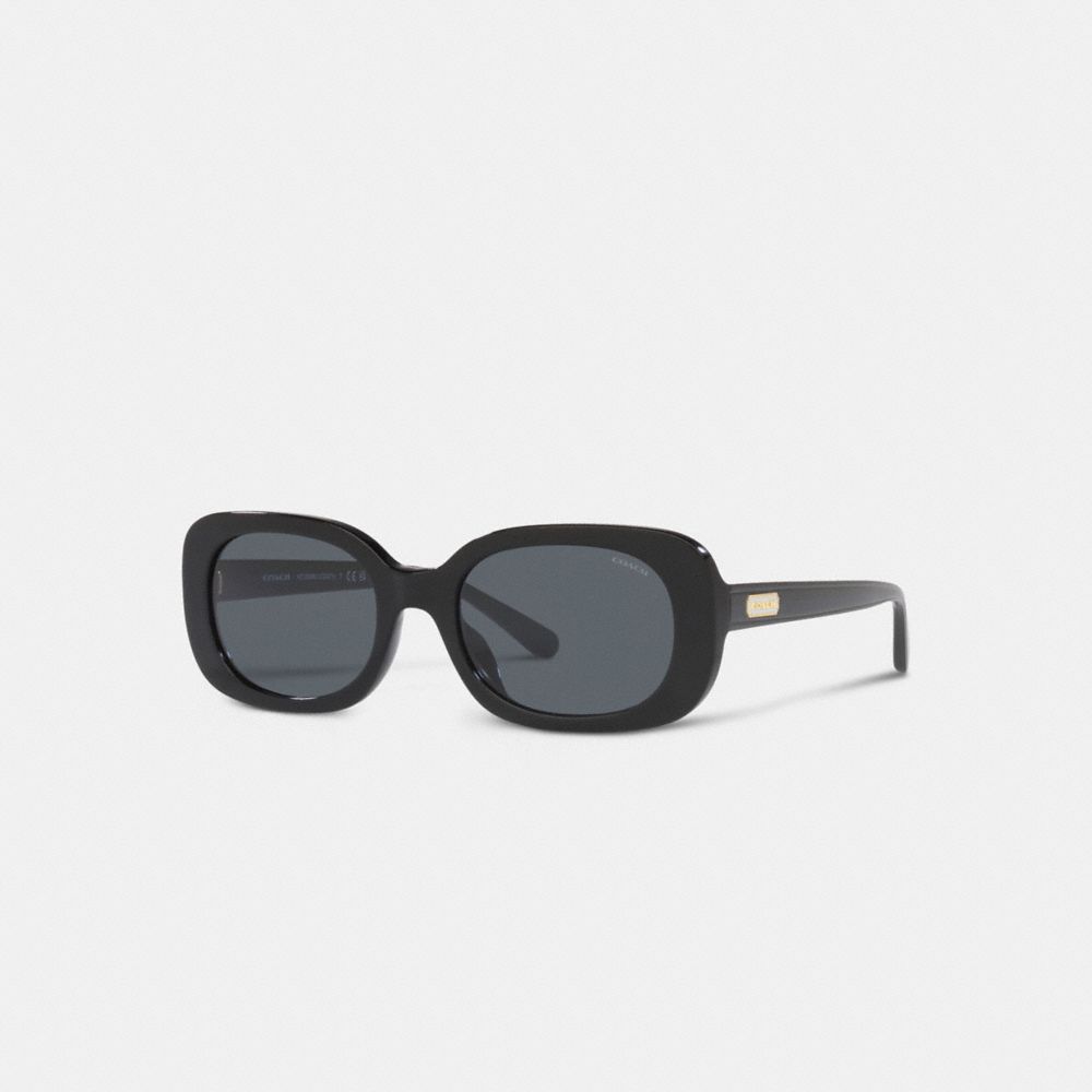 Black Women COACH® Badge Rounded Square Sunglasses | NZ QMG671