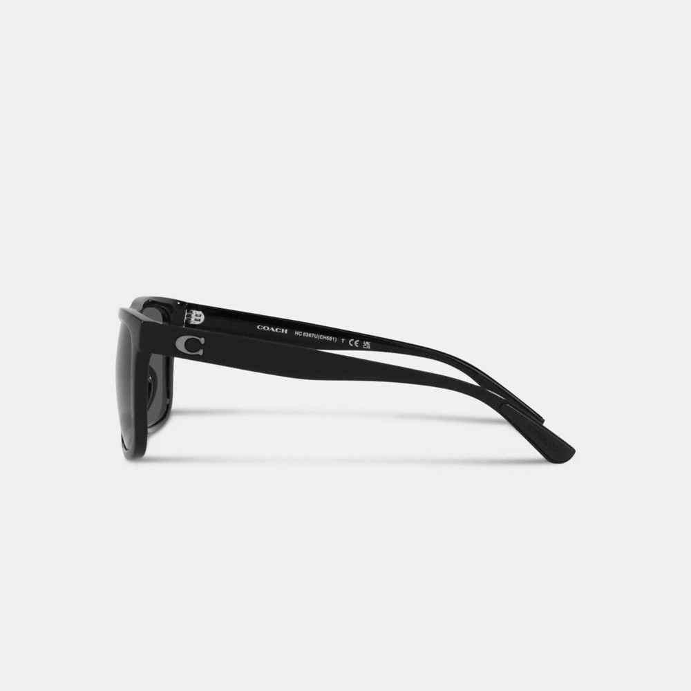 Black Women COACH® Beveled Signature Flat Top Square Sunglasses | NZ QMH672