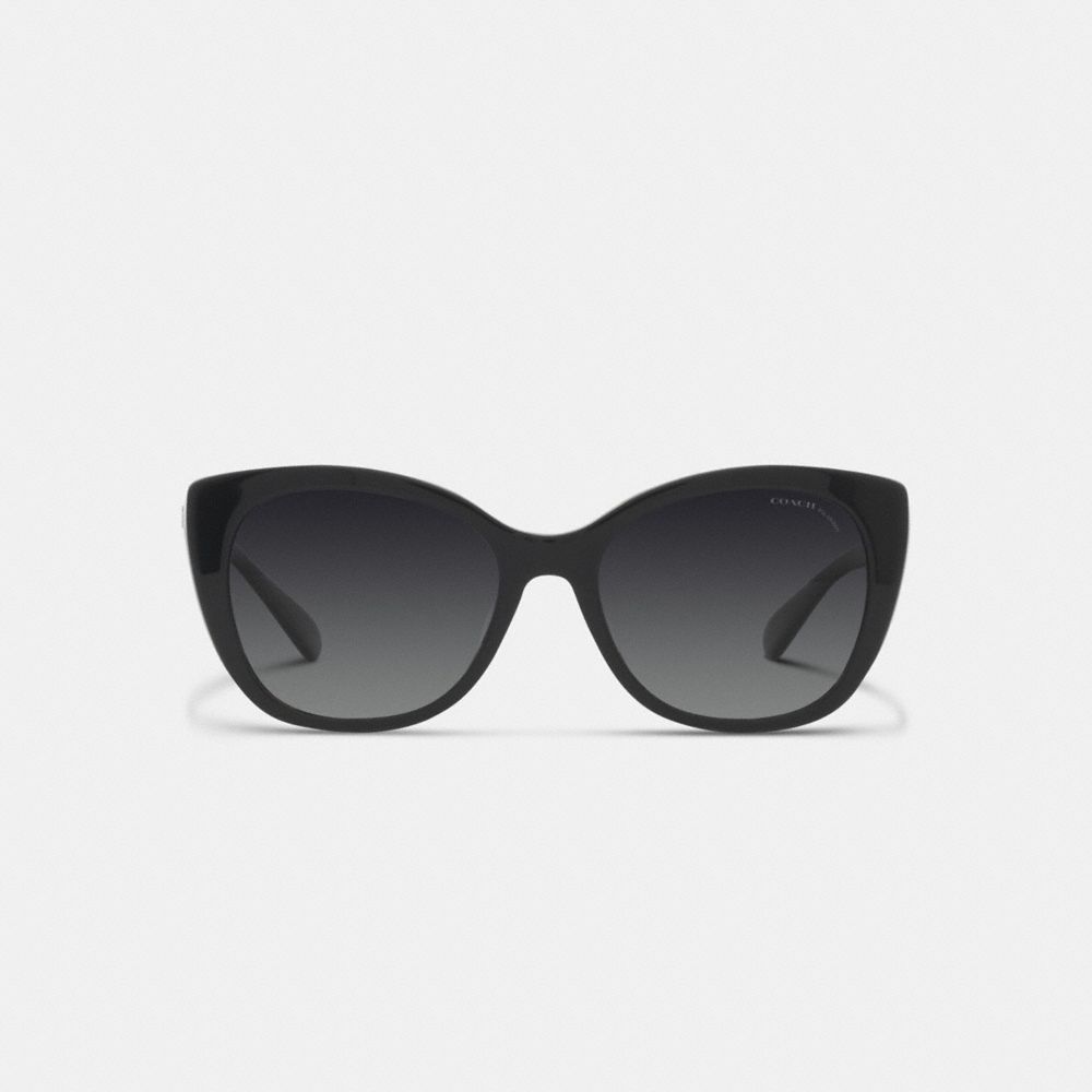 Black Women COACH® Beveled Signature Oversized Cat Eye Sunglasses | NZ EBK674