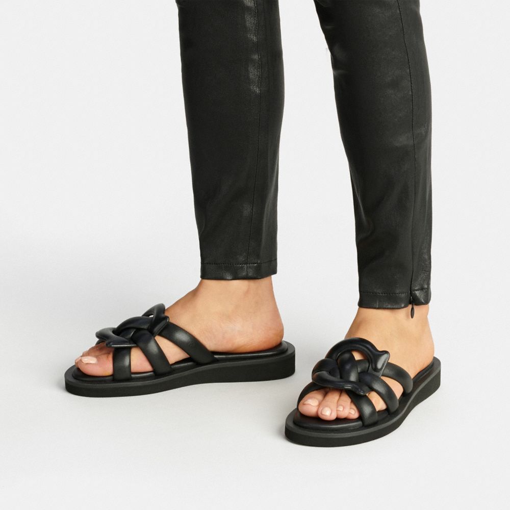 Black Women COACH® Georgie Sandals | NZ DFG347