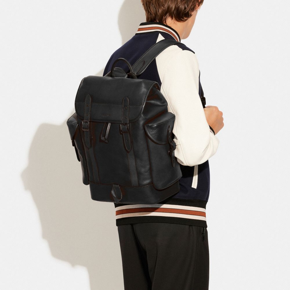 Black Women COACH® Hitch Backpack | NZ ILY716