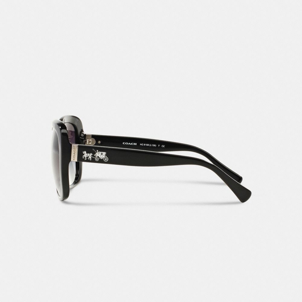 Black Women COACH® Horse And Carriage Square Sunglasses | NZ KOY689