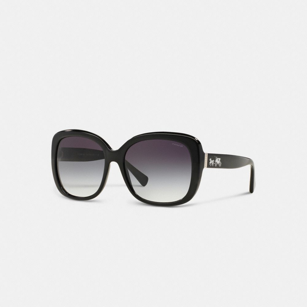 Black Women COACH® Horse And Carriage Square Sunglasses | NZ KOY689