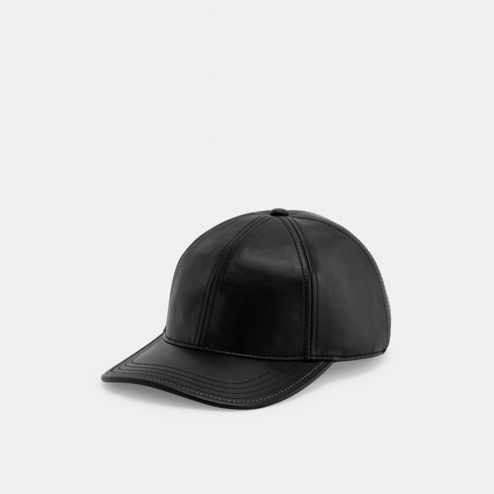 Black Women COACH® Leather Baseball Hat | NZ KOI637