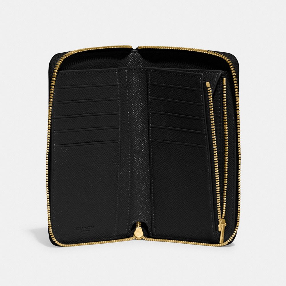 Black Women COACH® Medium Zip Around Wallet | NZ UZB977