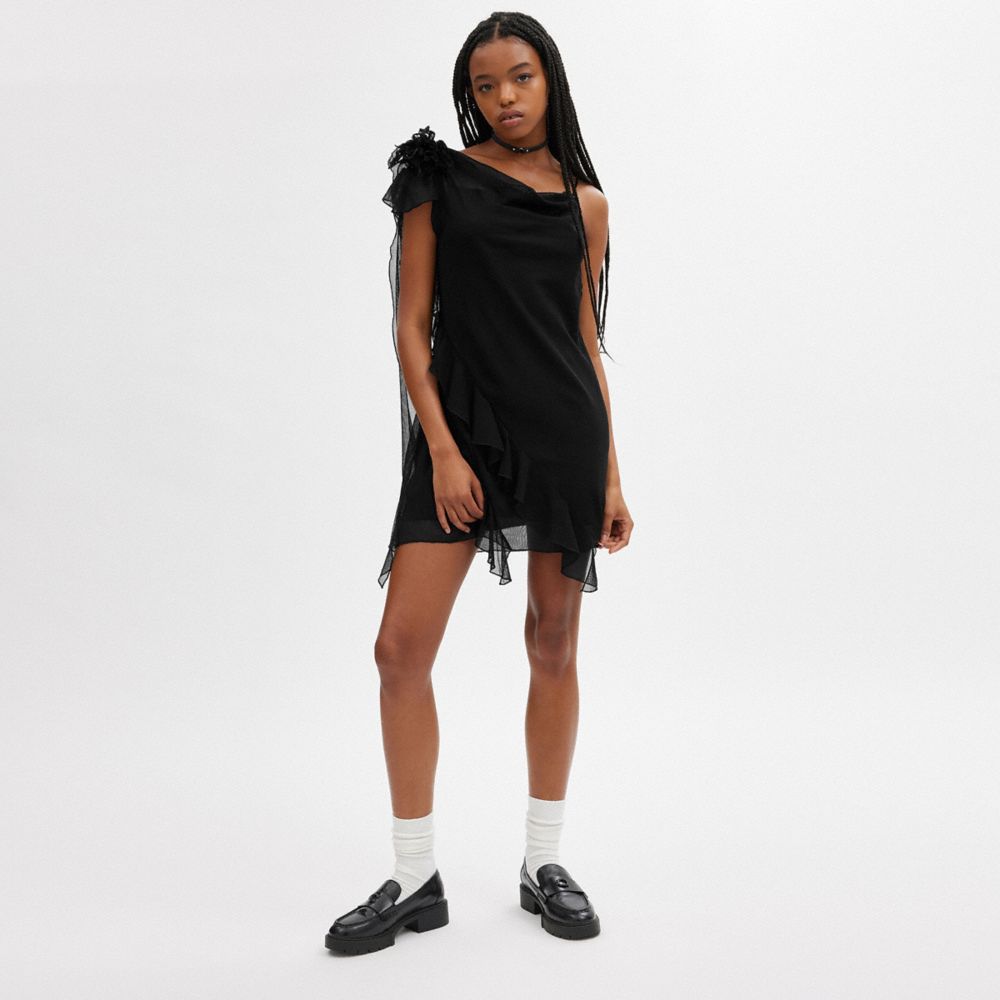 Black Women COACH® Mini Tulle Dress | NZ UZL405