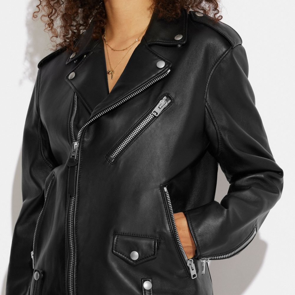 Black Women COACH® Moto Jacket | NZ LIJ430