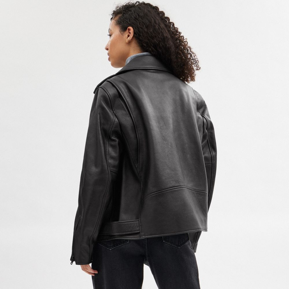 Black Women COACH® Moto Jacket | NZ ZUK431